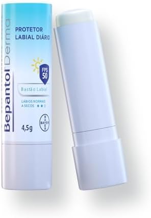         Bepantol Derma Protetor Labial Diário, Hidratante Labial, FPS 50, Branco       