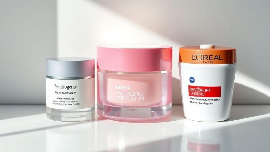 Top 3 Cremes Faciais de 2025: Neutrogena, NIVEA e L'Oréal.