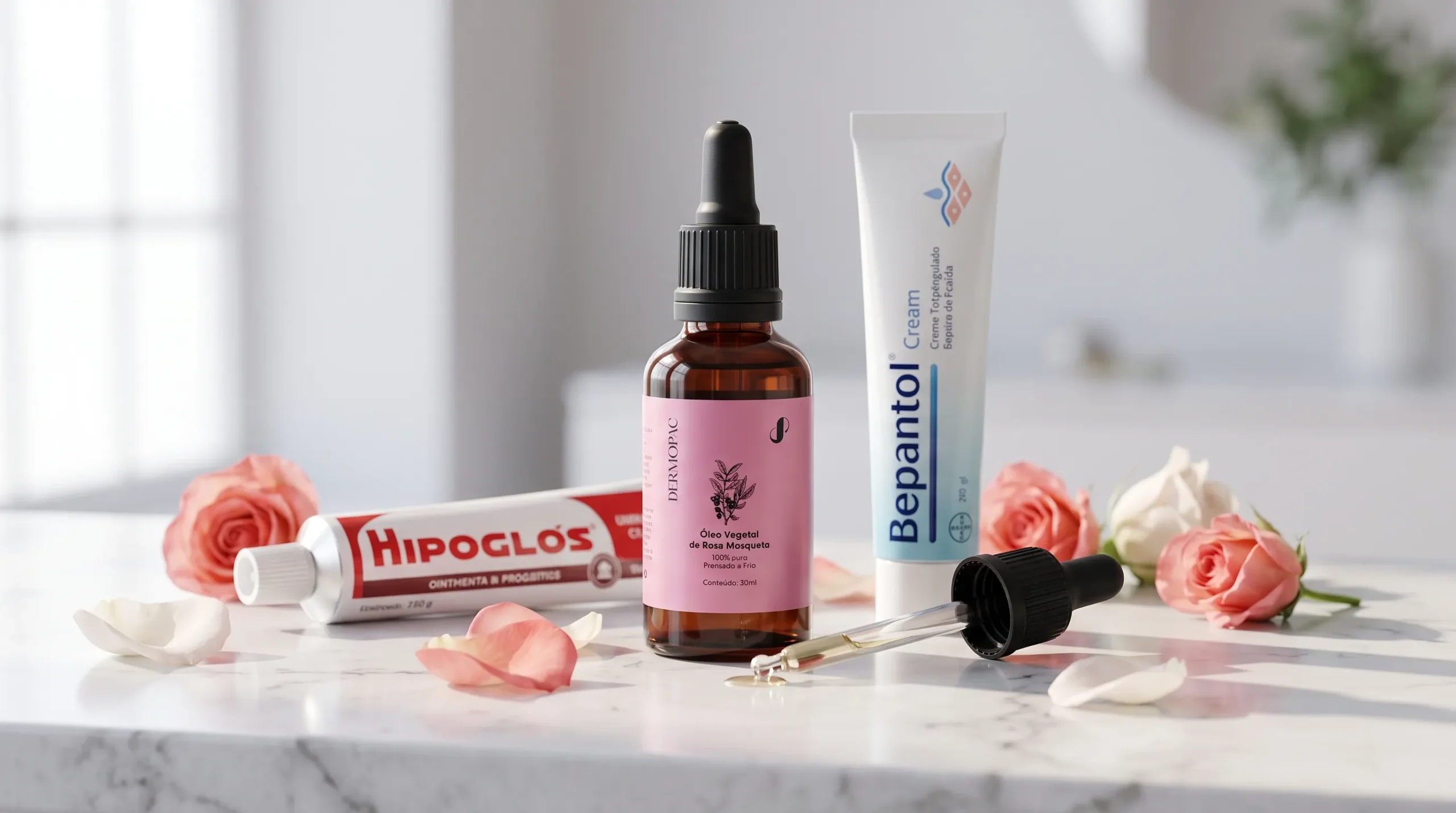 combinação de bepantol rosa mosqueta e hipoglos para clarear virilha 