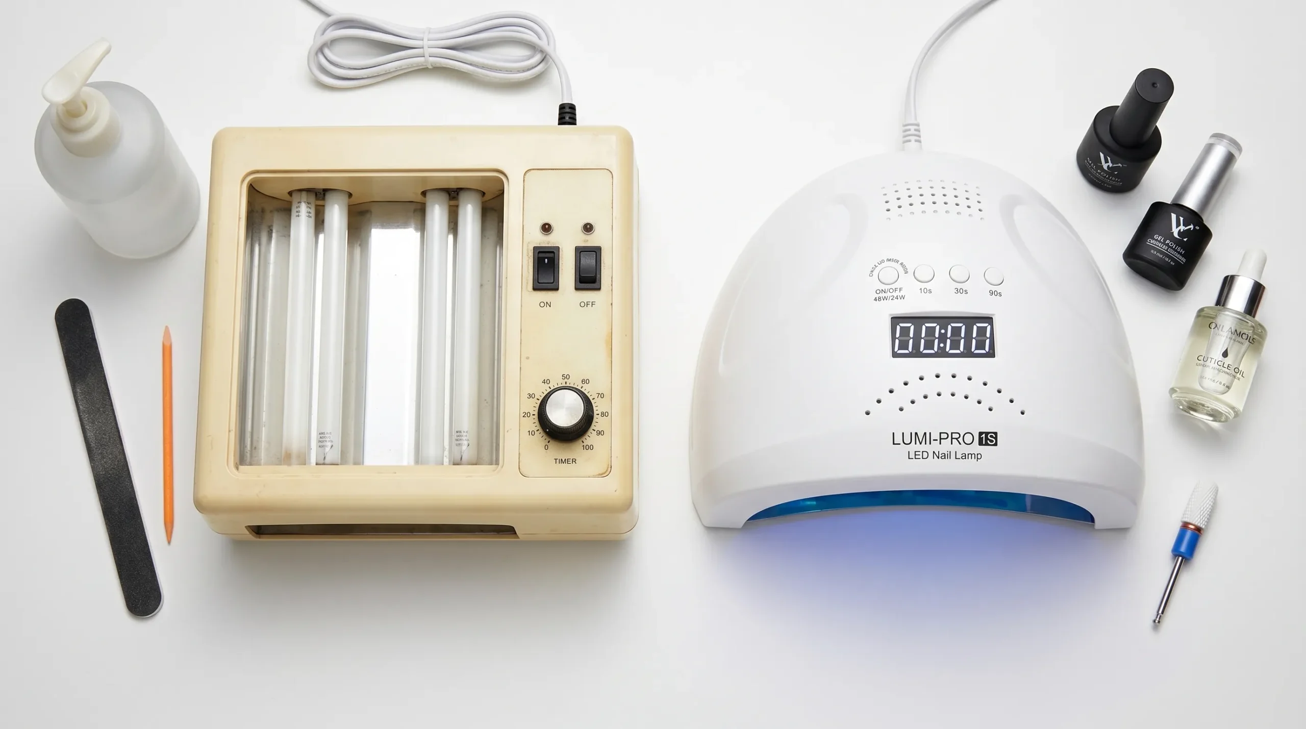 Quantos Minutos a Unha em Gel Tem que Ficar na Cabine? Tabela Completa 1 comparação entre cabine UV e cabine LED para unhas em gel