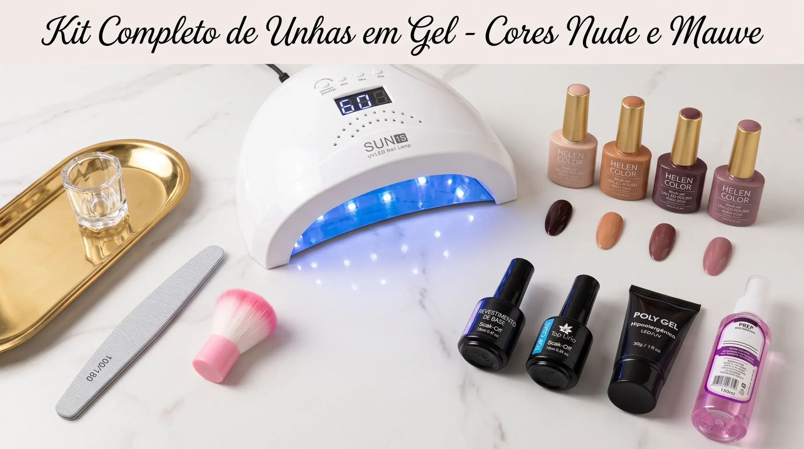 Quantos Minutos a Unha em Gel Tem que Ficar na Cabine? Tabela Completa 4 kit completo para fazer unhas em gel em casa com cabine LED