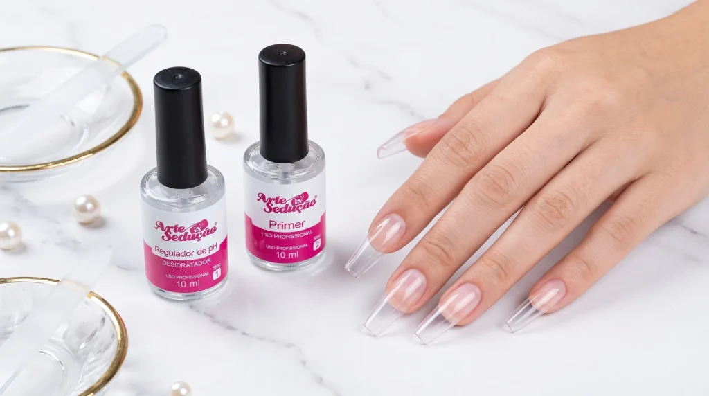 primer e desidratador de unhas em ordem correta de aplicação