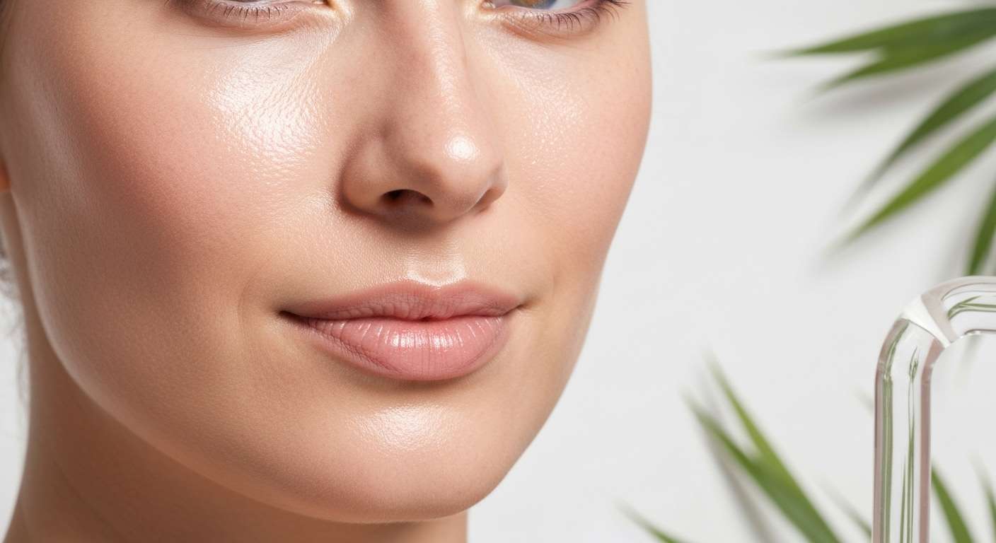 Rosto de mulher com pele radiante e cobertura natural, ilustrando o resultado de como escolher base e corretivo natural para um look fresco e sem esforço.