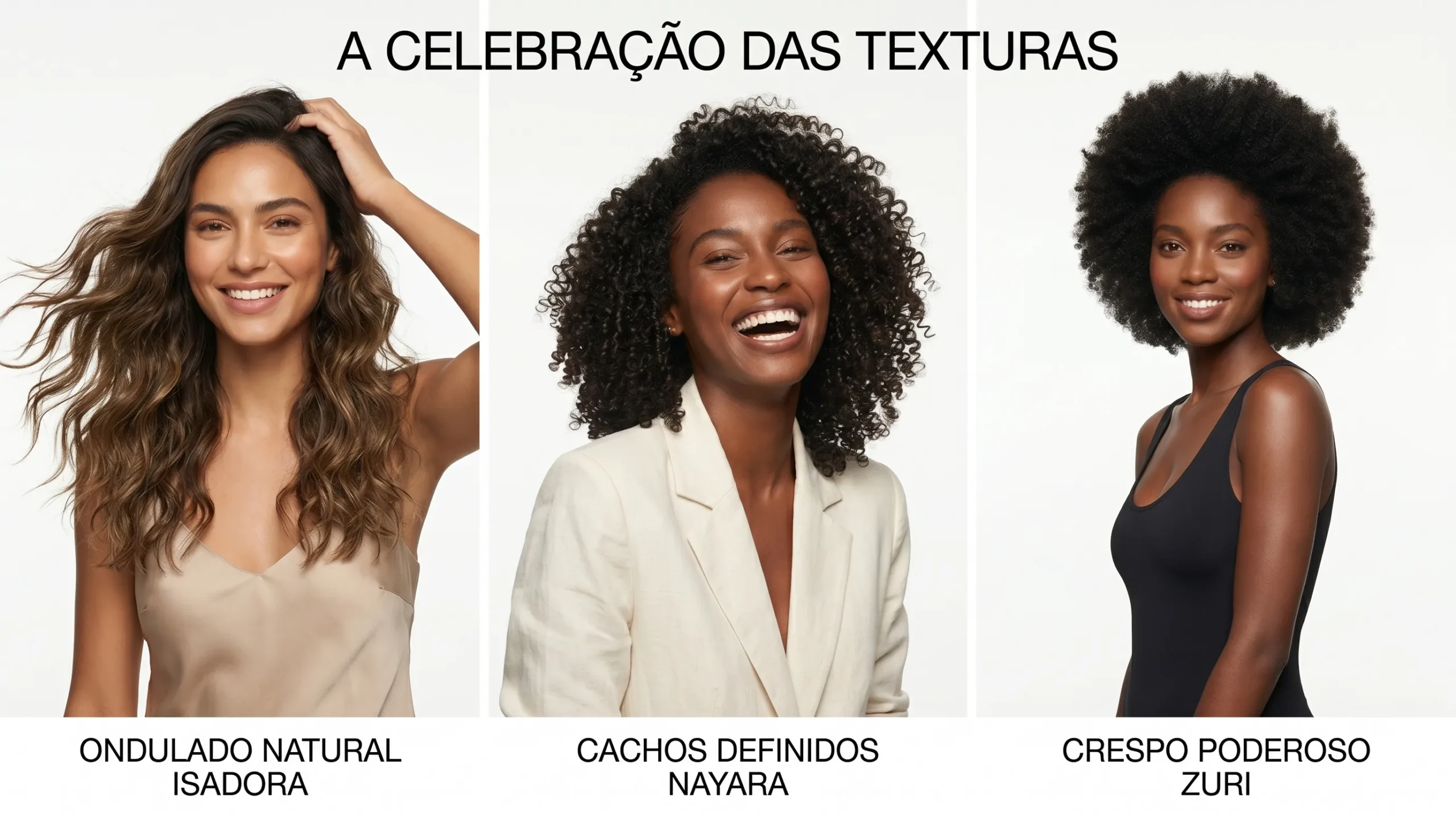 tipos de cabelo ondulado cacheado e crespo para escolha entre gelatina e mousse